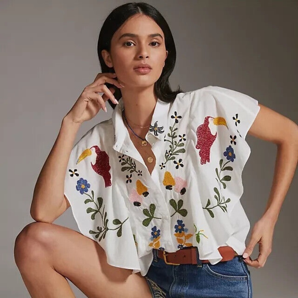 NWT Farm Rio for Anthropologie blouse